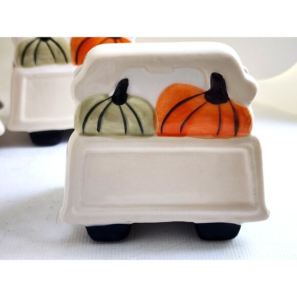 PLACE HOLDERS-Ceramic-Stand Up-Pumpkin Decor-Reusable Erasable Name Area-Set 4 - Picture 2 of 10